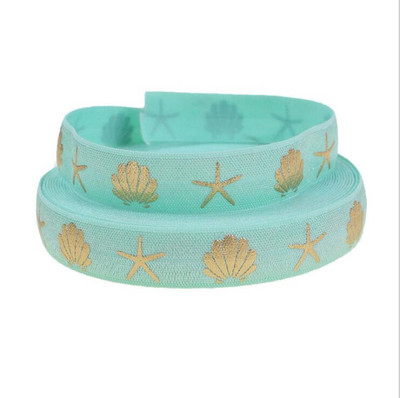 5 Yards/Παρτίδα 5/8 ιντσών (16 MM) Printed Foe Fold Over FOE Elastic Ribbon Stretch Band Diy Crafts for Baby Headband Υλικό