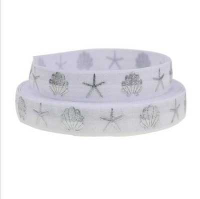 5 Yards/Παρτίδα 5/8 ιντσών (16 MM) Printed Foe Fold Over FOE Elastic Ribbon Stretch Band Diy Crafts for Baby Headband Υλικό