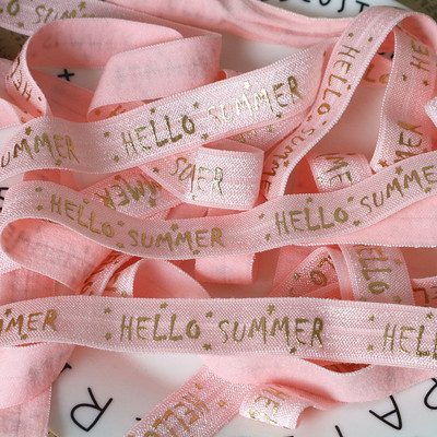 5 Yards/Παρτίδα 5/8 ιντσών (16 MM) Printed Foe Fold Over FOE Elastic Ribbon Stretch Band Diy Crafts for Baby Headband Υλικό