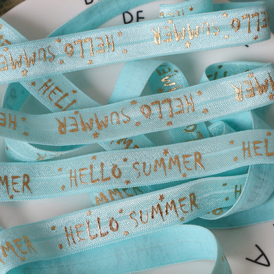 5 Yards/Παρτίδα 5/8 ιντσών (16 MM) Printed Foe Fold Over FOE Elastic Ribbon Stretch Band Diy Crafts for Baby Headband Υλικό