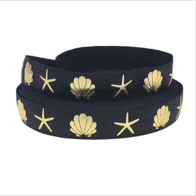 5 Yards/Παρτίδα 5/8 ιντσών (16 MM) Printed Foe Fold Over FOE Elastic Ribbon Stretch Band Diy Crafts for Baby Headband Υλικό