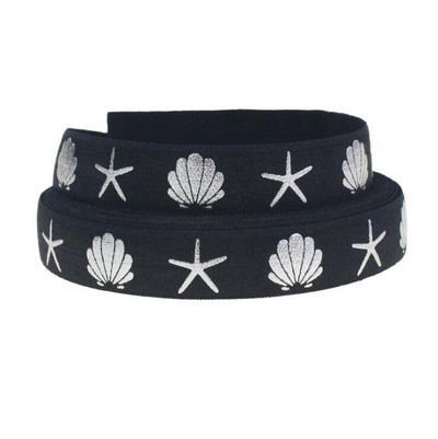 5 Yards/Παρτίδα 5/8 ιντσών (16 MM) Printed Foe Fold Over FOE Elastic Ribbon Stretch Band Diy Crafts for Baby Headband Υλικό