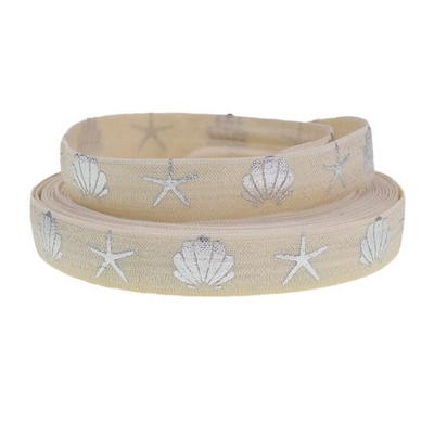 5 Yards/Παρτίδα 5/8 ιντσών (16 MM) Printed Foe Fold Over FOE Elastic Ribbon Stretch Band Diy Crafts for Baby Headband Υλικό