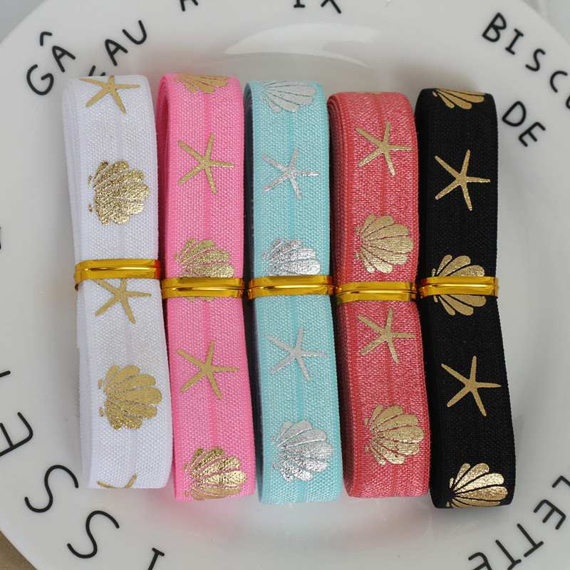 5 jardi/partii 5/8`` (16 mm) prinditud Foe Voldi üle FOE elastse paelaga veniv riba Isetehtud käsitöö rõivaste jaoks Beebi peapaela materjal