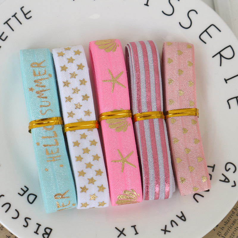 5 jardi/partii 5/8`` (16 mm) prinditud Foe Voldi üle FOE elastse paelaga veniv riba Isetehtud käsitöö rõivaste jaoks Beebi peapaela materjal