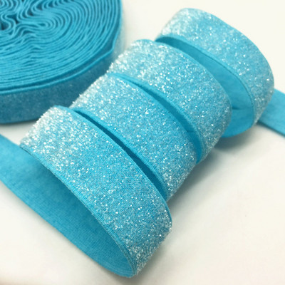 5 jardi 16 mm 38 värvi jäätunud sädelev elastne Bling Bling lint pulmapeole kingirihm DIY rõivaste õmblustarvikud