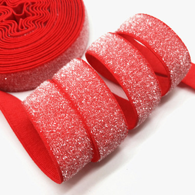 5 jardi 16 mm 38 värvi jäätunud sädelev elastne Bling Bling lint pulmapeole kingirihm DIY rõivaste õmblustarvikud