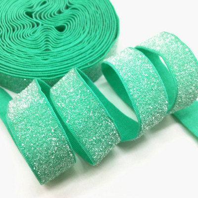 5 jardi 16 mm 38 värvi jäätunud sädelev elastne Bling Bling lint pulmapeole kingirihm DIY rõivaste õmblustarvikud