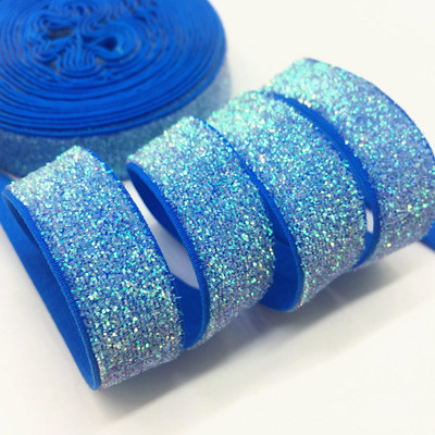 5 jardi 16 mm 38 värvi jäätunud sädelev elastne Bling Bling lint pulmapeole kingirihm DIY rõivaste õmblustarvikud