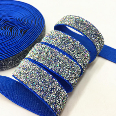 5 jardi 16 mm 38 värvi jäätunud sädelev elastne Bling Bling lint pulmapeole kingirihm DIY rõivaste õmblustarvikud