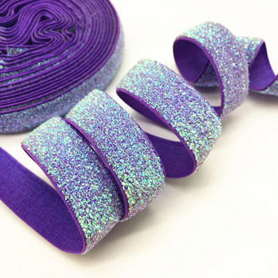 5 jardi 16 mm 38 värvi jäätunud sädelev elastne Bling Bling lint pulmapeole kingirihm DIY rõivaste õmblustarvikud