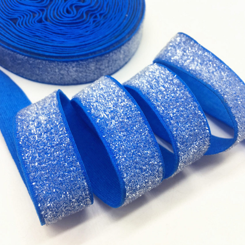 5 jardi 16 mm 38 värvi jäätunud sädelev elastne Bling Bling lint pulmapeole kingirihm DIY rõivaste õmblustarvikud