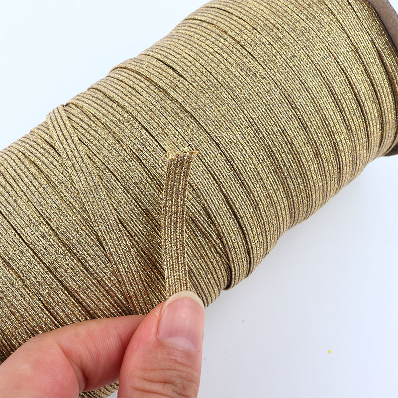 3mm 6mm 9mm sädelev kuldne hõbekõrge elastne õmblemine elastne riba lame kummipael vöörihm venitusnöör elastne pael 5jardi