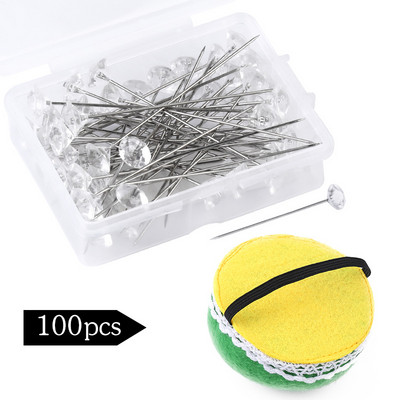 IMZAY 50/100 tk/karp 6*38mm sädelevad teemantnõelad, kristallpeaga nööpnõelad Wedding Corsage Boutonniere nõelapatjadega