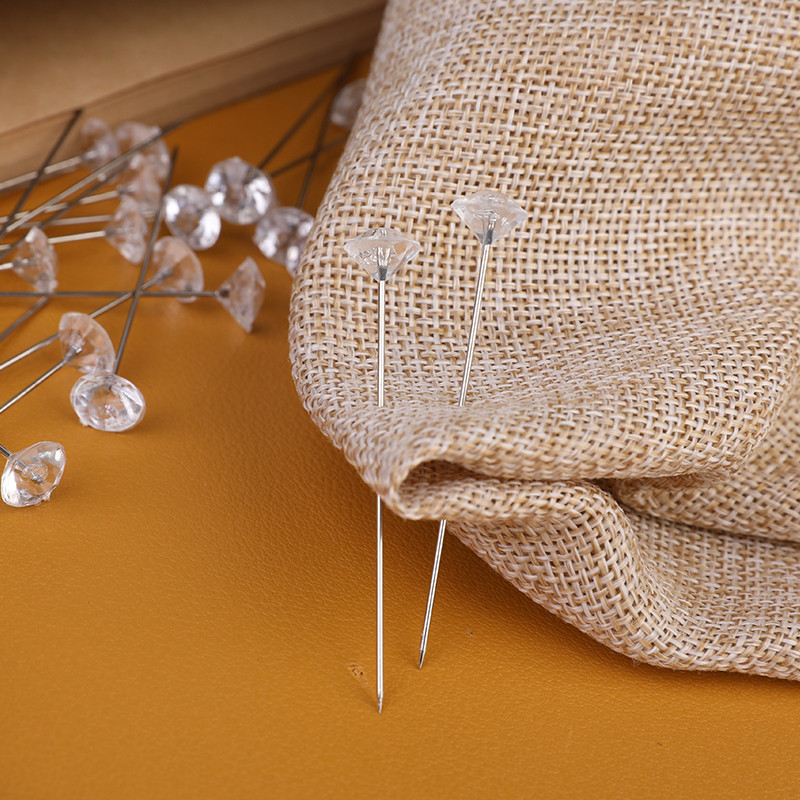 IMZAY 50/100 tk/karp 6*38mm sädelevad teemantnõelad, kristallpeaga nööpnõelad Wedding Corsage Boutonniere nõelapatjadega