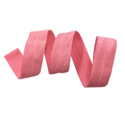 15 mm jednobojna, šarena, sjajna preklopna elastična FOE spandex traka, dječja vezica za kosu, haljina s čipkom, šivanje 5/8"