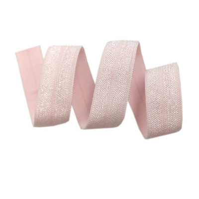 15 mm jednobojna, šarena, sjajna preklopna elastična FOE spandex traka, dječja vezica za kosu, haljina s čipkom, šivanje 5/8"