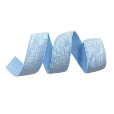 15 mm jednobojna, šarena, sjajna preklopna elastična FOE spandex traka, dječja vezica za kosu, haljina s čipkom, šivanje 5/8"