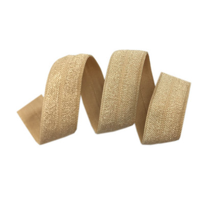 15 mm jednobojna, šarena, sjajna preklopna elastična FOE spandex traka, dječja vezica za kosu, haljina s čipkom, šivanje 5/8"