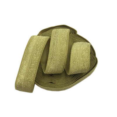 15 mm jednobojna, šarena, sjajna preklopna elastična FOE spandex traka, dječja vezica za kosu, haljina s čipkom, šivanje 5/8"