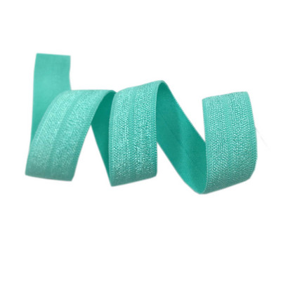 15 mm jednobojna, šarena, sjajna preklopna elastična FOE spandex traka, dječja vezica za kosu, haljina s čipkom, šivanje 5/8"