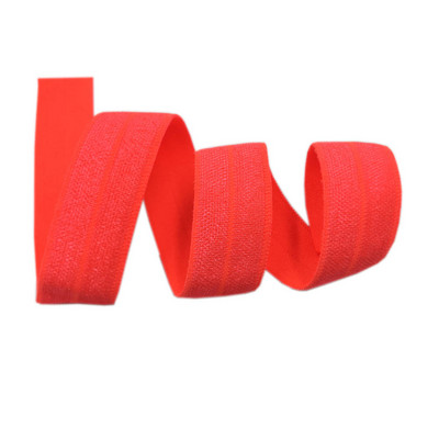 15 mm jednobojna, šarena, sjajna preklopna elastična FOE spandex traka, dječja vezica za kosu, haljina s čipkom, šivanje 5/8"