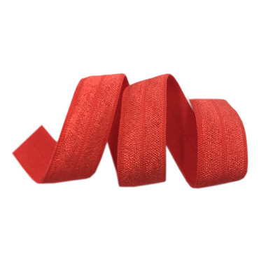 15 mm jednobojna, šarena, sjajna preklopna elastična FOE spandex traka, dječja vezica za kosu, haljina s čipkom, šivanje 5/8"