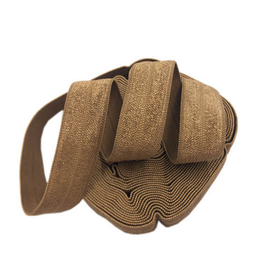 15 mm jednobojna, šarena, sjajna preklopna elastična FOE spandex traka, dječja vezica za kosu, haljina s čipkom, šivanje 5/8"