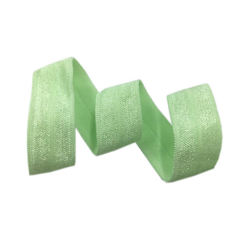 15 mm jednobojna, šarena, sjajna preklopna elastična FOE spandex traka, dječja vezica za kosu, haljina s čipkom, šivanje 5/8"