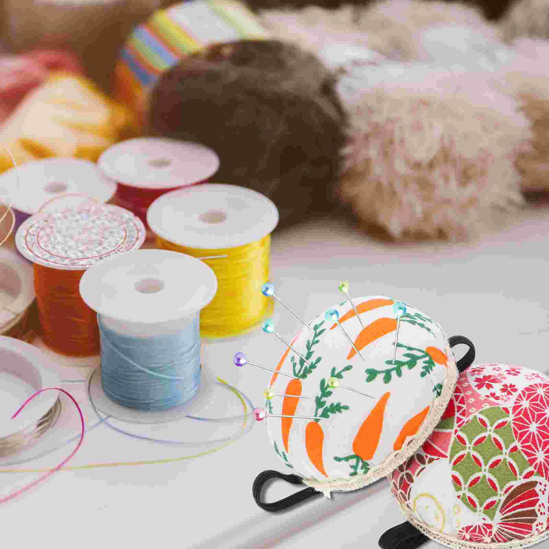 2tk nööpnõelapadi Lilleline randmenõelapadjad Kantavad nõelapadjad Õmblustööriistad õmblemiseks rätsepariide joonlaud