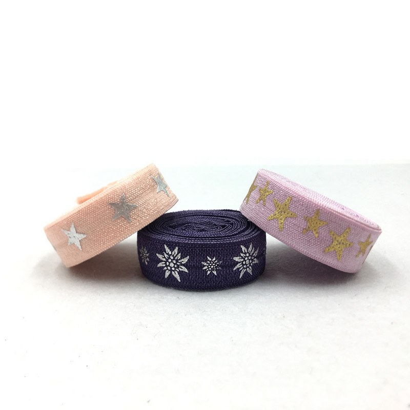 5 jardi 15 mm cvijet zvijezda sunce lišće print elastična traka spandeks vrpca šivanje rub narukvica odjevni dodaci