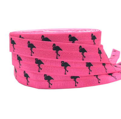 5 jardi 16 mm Hawaii Flamingo otisnut presavijeni preko elastične trake Ananas FOE Ručno izrađeni dodaci DIY Guma za kosu Dobavljač trake za glavu