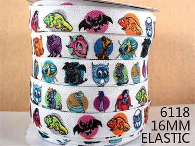 Προμήθειες ενδυμάτων DIY Crafts, 5 Yards 5/8" Ταινία κινουμένων σχεδίων 16 mm με τυπωμένη πτυχή πάνω από ελαστική κορδέλα Foe Stretch Band DIY Crafts, 5Yc7614