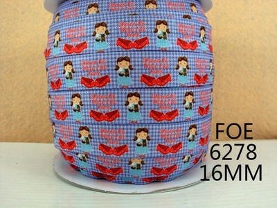 Προμήθειες ενδυμάτων DIY Crafts, 5 Yards 5/8" Ταινία κινουμένων σχεδίων 16 mm με τυπωμένη πτυχή πάνω από ελαστική κορδέλα Foe Stretch Band DIY Crafts, 5Yc7614