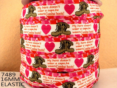 Προμήθειες ενδυμάτων DIY Crafts, 5 Yards 5/8" Ταινία κινουμένων σχεδίων 16 mm με τυπωμένη πτυχή πάνω από ελαστική κορδέλα Foe Stretch Band DIY Crafts, 5Yc7614