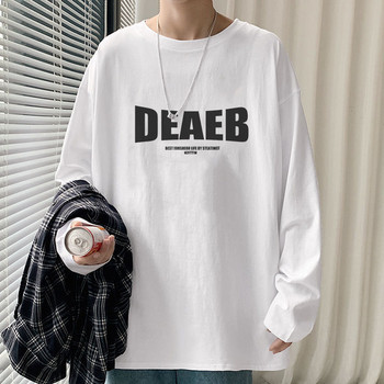 Ανδρική μπλούζα casual με εμπριμέ γράμματα