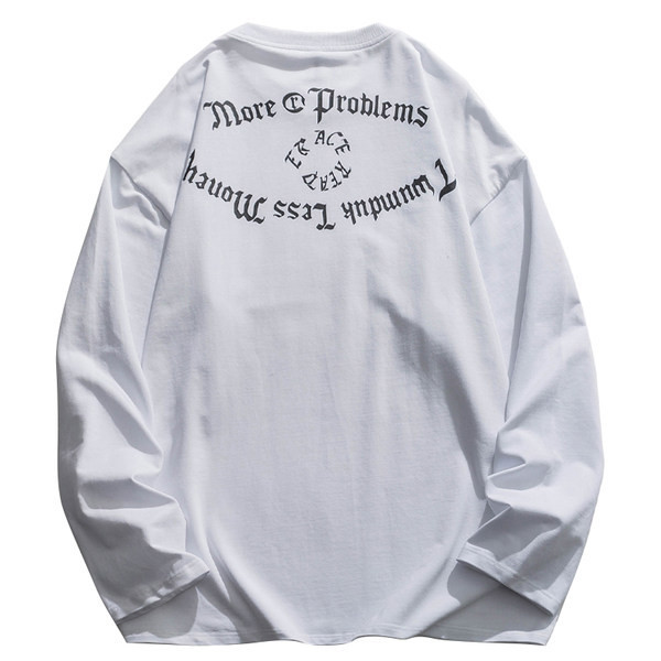 Uut mudelit pikkade varrukatega meeste pluus seljal kirjaga