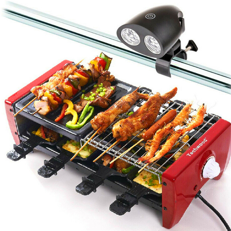 Pārnēsājamas LED gaismas BBQ grili gaismas roktura stiprinājuma klipsis bārbekjū grils āra grilēšanas lampa pieskāriena gāzes kokogles