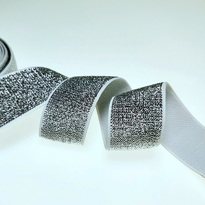 HL 20mm/25mm 5 meetrit/pakk Kuld/hõbe kvaliteetsed nailonist elastsed ribad rõivaste pükste jaoks Õmblustarvikud isetegemine