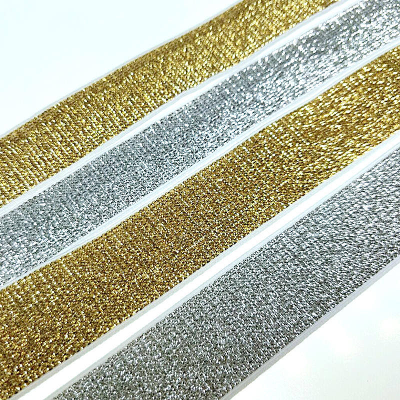 HL 20mm/25mm 5 meetrit/pakk Kuld/hõbe kvaliteetsed nailonist elastsed ribad rõivaste pükste jaoks Õmblustarvikud isetegemine