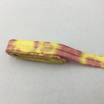 10 jardi 15 mm Tie Dye Print Preklopna elastična vrpca za šivanje Remen za vezivanje za kosu Dodaci za ukrašavanje ruksaka