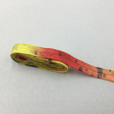 10 jardi 15 mm Tie Dye Print Preklopna elastična vrpca za šivanje Remen za vezivanje za kosu Dodaci za ukrašavanje ruksaka