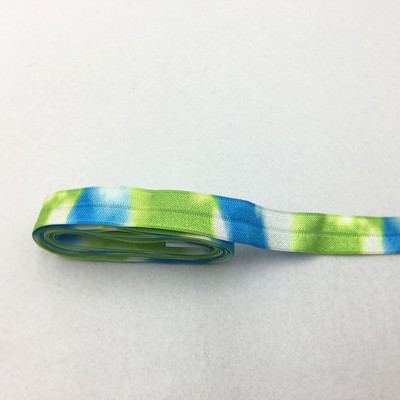 10 jardi 15 mm Tie Dye Print Preklopna elastična vrpca za šivanje Remen za vezivanje za kosu Dodaci za ukrašavanje ruksaka