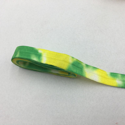 10 jardi 15 mm Tie Dye Print Preklopna elastična vrpca za šivanje Remen za vezivanje za kosu Dodaci za ukrašavanje ruksaka