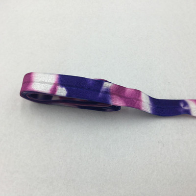 10 jardi 15 mm Tie Dye Print Preklopna elastična vrpca za šivanje Remen za vezivanje za kosu Dodaci za ukrašavanje ruksaka