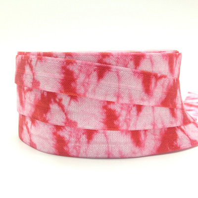 10 jardi 15 mm Tie Dye Print Preklopna elastična vrpca za šivanje Remen za vezivanje za kosu Dodaci za ukrašavanje ruksaka