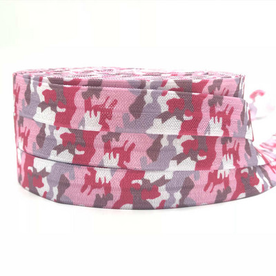 10 jardi 15 mm Tie Dye Print Preklopna elastična vrpca za šivanje Remen za vezivanje za kosu Dodaci za ukrašavanje ruksaka