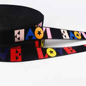 4 cm LOVE elastsed ribad Jacquard trükitud kummipael Stretch riided pits pael vöökoht õlg DIY rõivatarvikud 1M