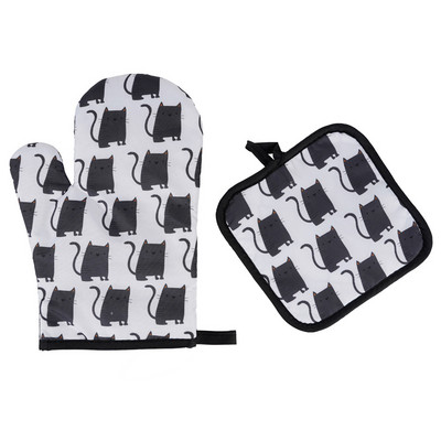 2 vnt. Virtuviniai puodų laikikliai pagalvėlės ir krosnelės orkaitės pirštinių rinkinys Pirštinės karščiui atsparios termiškai atsparios karščiui Take Hot Puod kepimo kepimo pirštinės