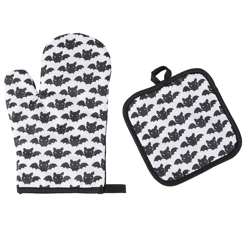 2 vnt. Virtuviniai puodų laikikliai pagalvėlės ir krosnelės orkaitės pirštinių rinkinys Pirštinės karščiui atsparios termiškai atsparios karščiui Take Hot Puod kepimo kepimo pirštinės